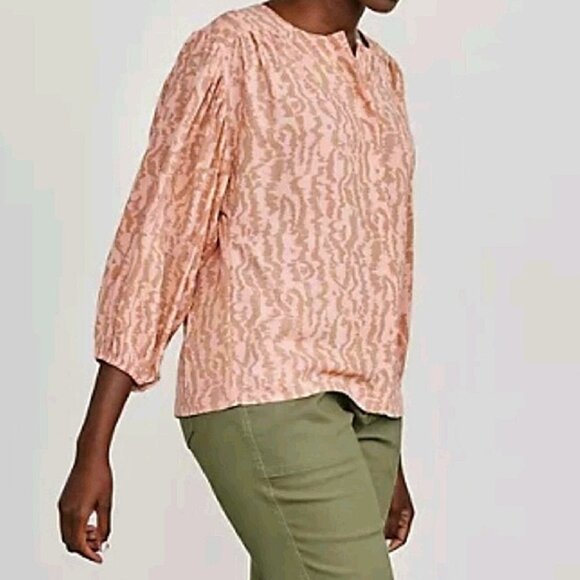 Elizabeth and James Blouse Pink Tan Leopard‎ Large - Picture 1 of 7